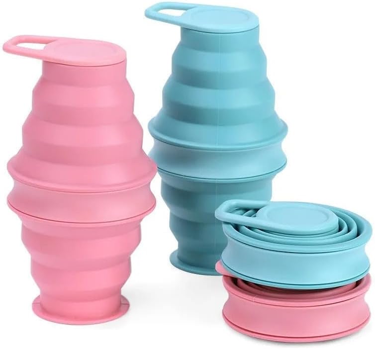 Collapsible Silicone Water Bottle - Foldable, Lightweight, and BPA-Free | 500ml (17oz) Reusable Leakproof Bottle for Camping, Travel, and Gym | Compact & Durable with Carabiner - Black - Image 4