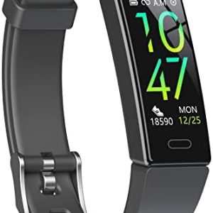 ZURURU Fitness Tracker with Blood Pressure Heart Rate Sleep Health Monitor for Men and Women, Upgraded Waterproof Activity Tracker Watch, Step Calorie Counter Pedometer Black